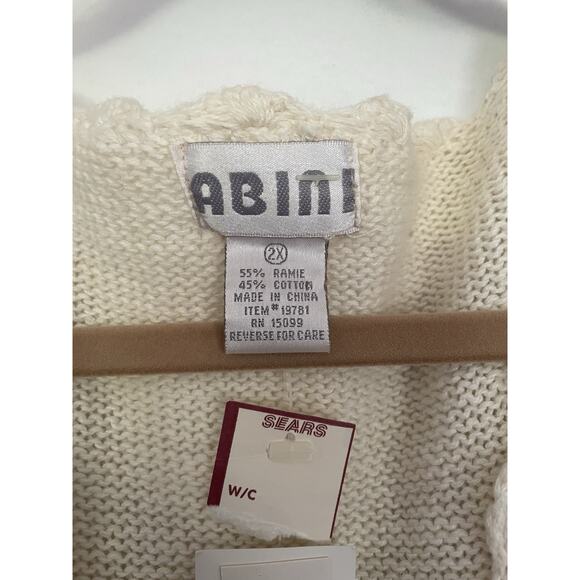 VTG Deadstock Abini Knit Embroidered Cardigan Sweater SZ 2X Floral Grandma - Picture 2 of 10
